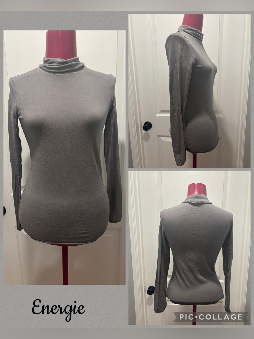 Energie Gray Long Sleeve turtleneck Women's Top size M